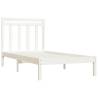 Elegant White Solid Pine Bed Frame - 90x190 cm Single