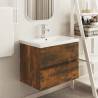 Sink Cabinet Smoked Oak 60x38.5 cm - Stylish Bathroom Storage