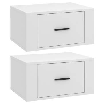 Stylish Wall-Mounted Bedside Cabinets - 2 pcs White 50x36 cm