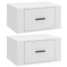 Stylish Wall-Mounted Bedside Cabinets - 2 pcs White 50x36 cm