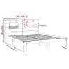 Grey Solid Wood Bed Frame 160x200 cm - Stylish & Sturdy