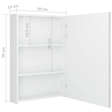 LED Bathroom Mirror Cabinet - Shining White 50x13x70 cm