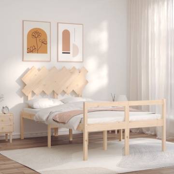 Double Solid Wood Bed Frame with Headboard | Hipo Market