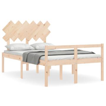 Double Solid Wood Bed Frame with Headboard | Hipo Market