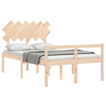 Double Solid Wood Bed Frame with Headboard | Hipo Market