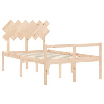 Double Solid Wood Bed Frame with Headboard | Hipo Market