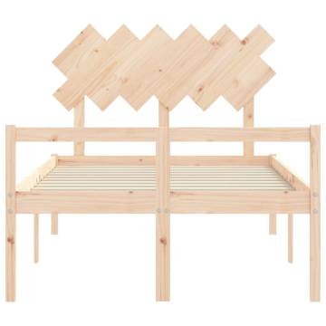 Double Solid Wood Bed Frame with Headboard | Hipo Market