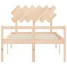 Double Solid Wood Bed Frame with Headboard | Hipo Market