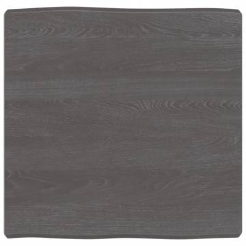 Table Top Dark Brown Solid Wood Live Edge 60x60 cm