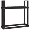 Black Firewood Rack - Solid Pine Wood Storage 110x35x108.5 cm