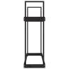 Black Firewood Rack - Solid Pine Wood Storage 110x35x108.5 cm