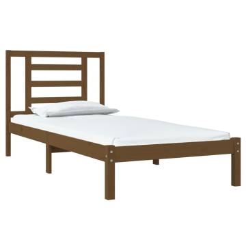 Honey Brown Solid Wood Pine Bed Frame 100x200 cm - Hipomarket