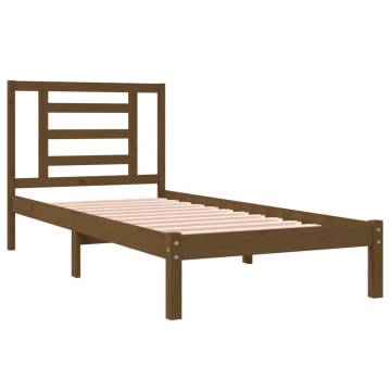 Honey Brown Solid Wood Pine Bed Frame 100x200 cm - Hipomarket