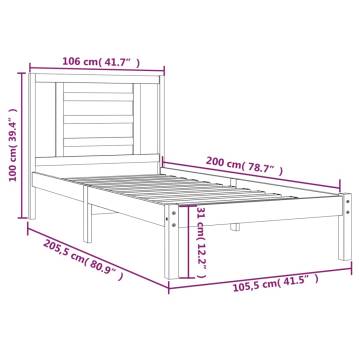 Honey Brown Solid Wood Pine Bed Frame 100x200 cm - Hipomarket