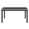 Garden Table Black 150x90x74 cm - Durable Aluminium & Glass