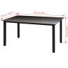 Garden Table Black 150x90x74 cm - Durable Aluminium & Glass