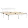 Elegant White Metal Bed Frame 180x200 cm Super King