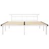 Elegant White Metal Bed Frame 180x200 cm Super King