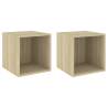 Sonoma Oak Wall Cabinets 2 pcs - Durable & Stylish Storage