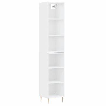 Elegant Highboard White | 34.5x32.5x180 cm Engineered Wood