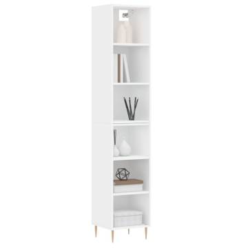 Elegant Highboard White | 34.5x32.5x180 cm Engineered Wood