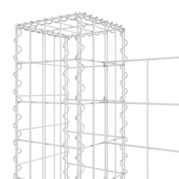 U-Shape Gabion Basket with 5 Posts - Durable Iron Design