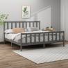 Bed Frame Grey Solid Wood Pine 200x200 cm Colour grey Size 200 x 200 cm 