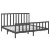 Stylish Grey Solid Wood Pine Bed Frame 200x200 cm | HipoMarket