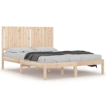 Solid Wood Pine Bed Frame 140x200 cm - Modern Design