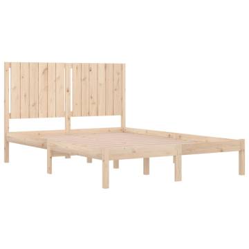 Solid Wood Pine Bed Frame 140x200 cm - Modern Design