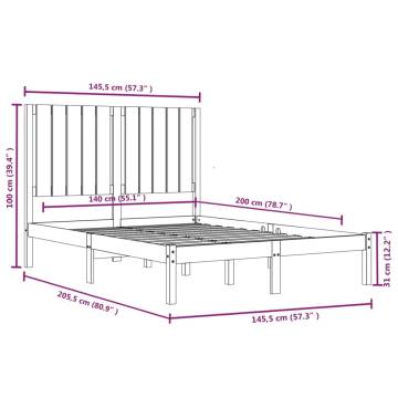 Solid Wood Pine Bed Frame 140x200 cm - Modern Design