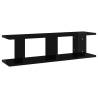 High Gloss Black Wall Shelves - 2 pcs 75x18x20 cm