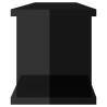 High Gloss Black Wall Shelves - 2 pcs 75x18x20 cm