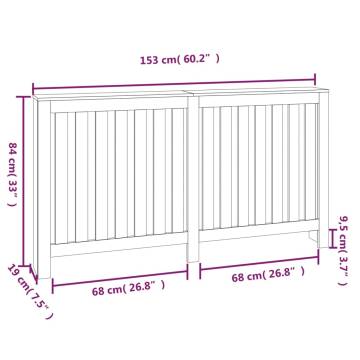 Radiator Cover 153x19x84 cm - Solid Pine Wood | Hipo Market