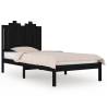 Black Solid Wood Pine Bed Frame 100x200 cm | HipoMarket