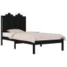 Black Solid Wood Pine Bed Frame 100x200 cm | HipoMarket