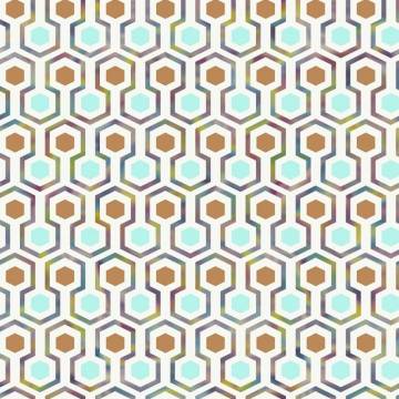 Noordwand Wallpaper Good Vibes Hexagon Pattern - Green & Orange