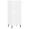 Stylish Highboard High Gloss White | 34.5x32.5x180 cm