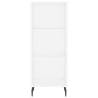 Stylish Highboard High Gloss White | 34.5x32.5x180 cm