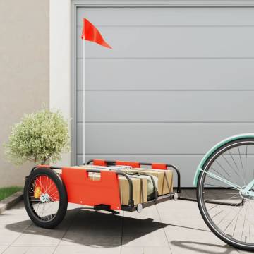 Bike Trailer Orange Oxford Fabric & Iron for All Transport Needs