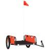 Bike Trailer Orange Oxford Fabric & Iron for All Transport Needs