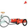 Bike Trailer Orange Oxford Fabric & Iron for All Transport Needs