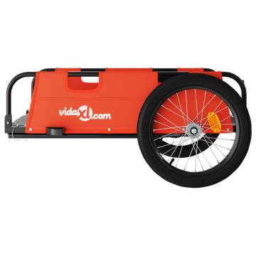 Bike Trailer Orange Oxford Fabric & Iron for All Transport Needs