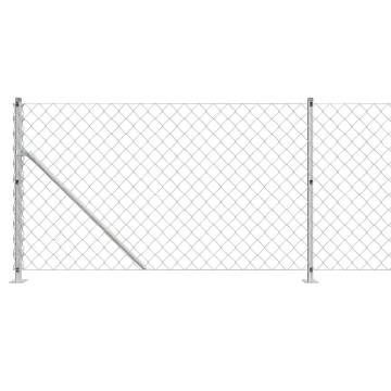 Chain Link Fence with Flange Silver 1x10 m - Durable & Versatile