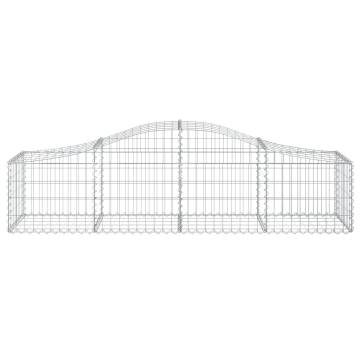 Arched Gabion Baskets - 3 Pcs Galvanised Iron for Garden