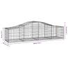 Arched Gabion Baskets - 3 Pcs Galvanised Iron for Garden