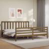 Bed Frame with Headboard Honey Brown 200x200 cm Solid Wood Colour honey brown Size 200 x 200 cm 