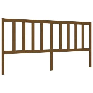 Honey Brown Wooden Bed Frame with Headboard - 200x200 cm