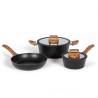 Livoo 5-Piece Cookware Set - Aluminium Black | HipoMarket