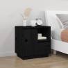 Elegant Black Bedside Cabinet - Solid Pine Wood 50x34x50 cm